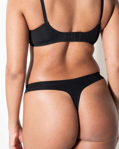 Second Skin Invisible Thong - BlackS/M - Seamless Lingerie