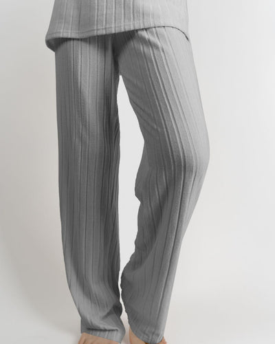 Soft Lounge ribbed knit straight leg pants - SmokedS - Seamless Lingerie